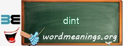 WordMeaning blackboard for dint